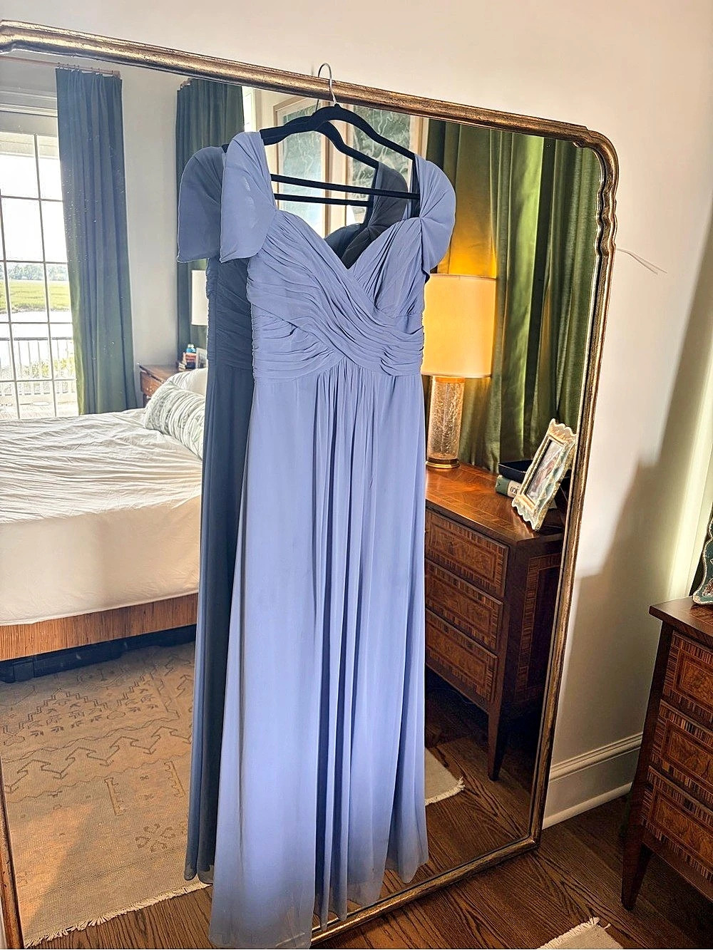 Slate Blue Pleated Maxi Dress Like New